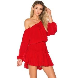 MISA Los Angeles red off shoulder xsmall dress